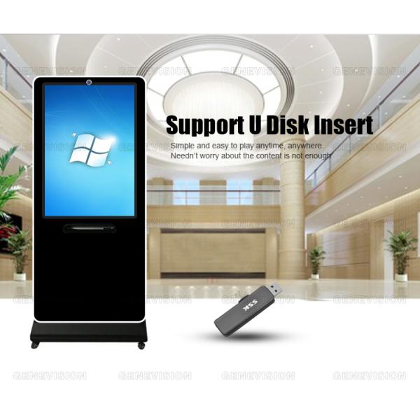 Wifi Network Touch Screen Kiosk with Printer, Indoor Floor Standing Lcd Advertising Standee Kiosk