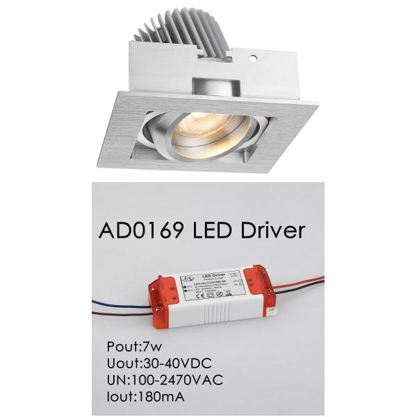 7W Recessed Adjustable 2700-3000K Dimmable Interior IP20 LED Spot Downlights R3B0393