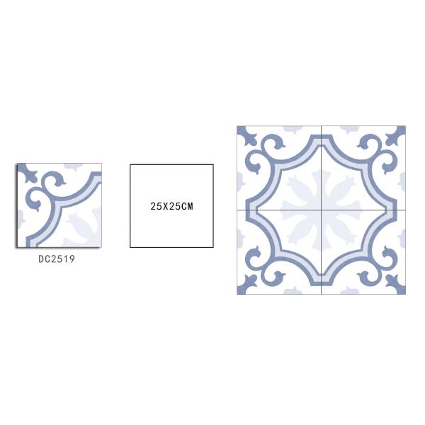 Light Blue 250x250mm Ceramic Rustic Tile for Indoor Floor