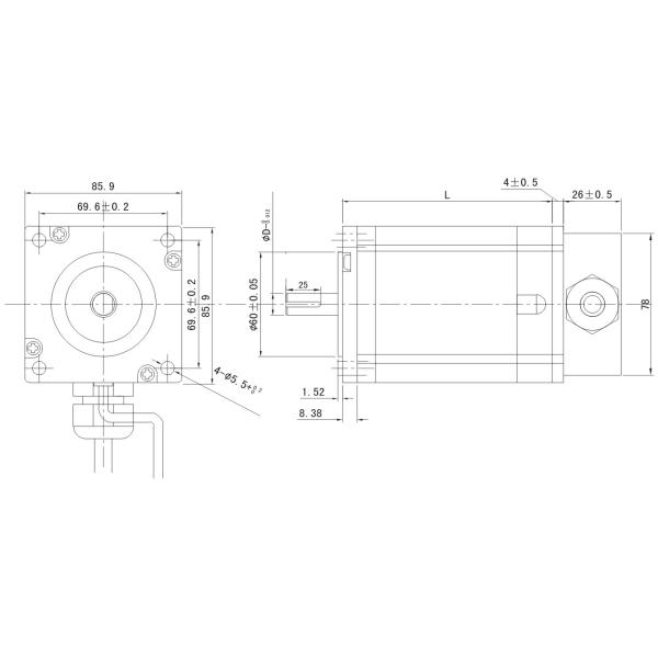 NEMA17 2 Phase Closed Loop Stepper Motor Matching Driver 2HSS86H 6.0 A / Phase