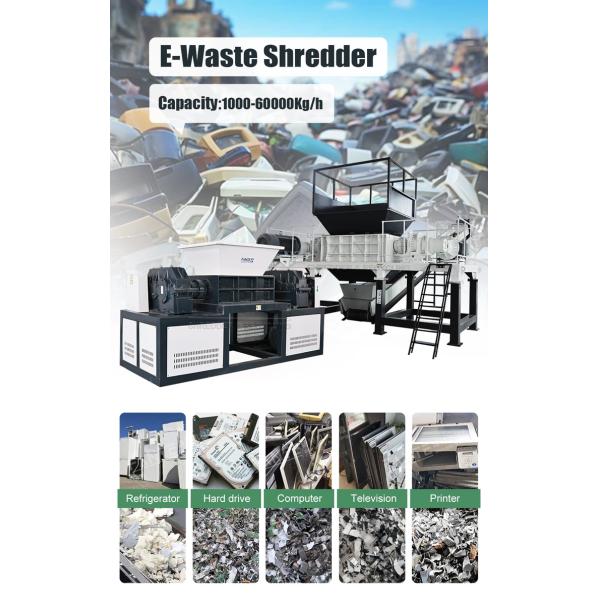Double Shaft Shredder for Phones Computers Routers Printer Shells and Mixed Electronic Waste