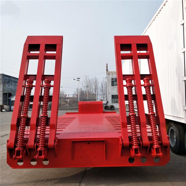 Mechanical Tri - Axle Low Bed Semi Trailer / Flat Bed Semi Trailer