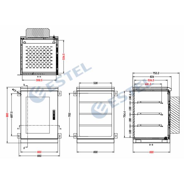 Double Wall RAL7035 SECC Outdoor Wall Enclosure