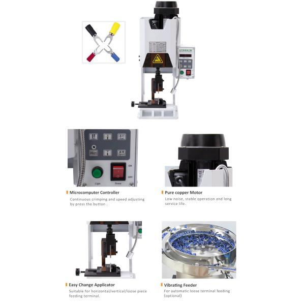 Pin Terminal Connector Cable Crimping Press Machine Mute Electrical Wire Stripper