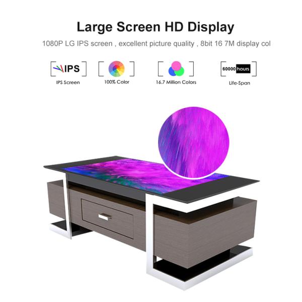 Touch Coffee Table Drawer Style Windows OS Multi-Function LCD Indoor Monitor Touch Screen Coffee Gaming Table