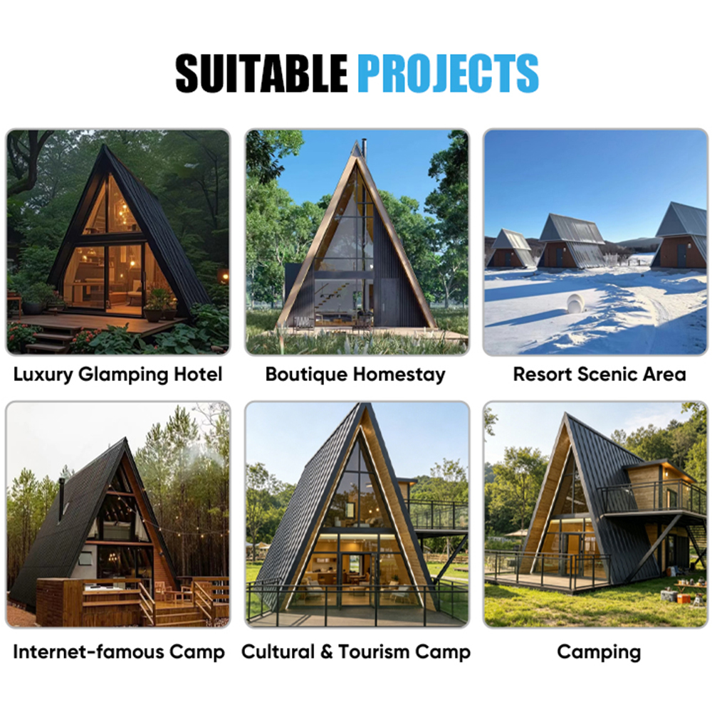 Triangular Design Prefab House, Quick Assembly Customized Portable Multi