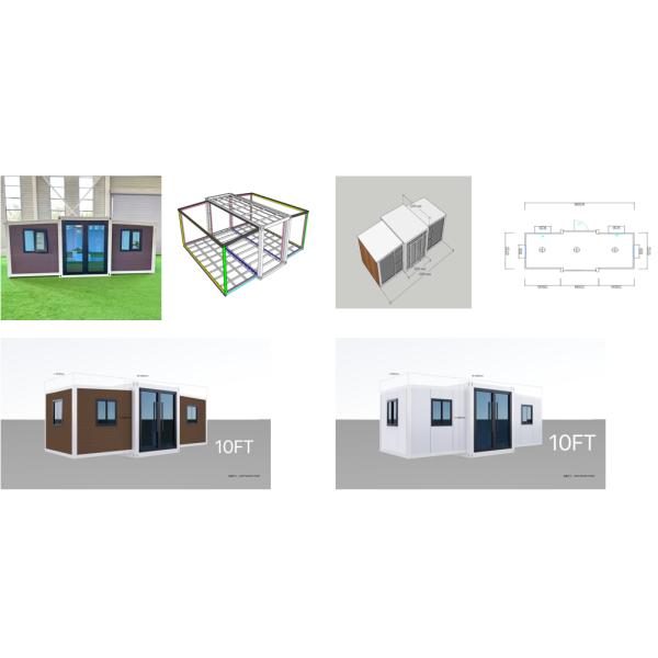 20ft Dual Wings Expandable Container House Mobile Villa for Park - with Courtyard, Kitchen - Ideal for Outdoor Living, Portable & Customizable