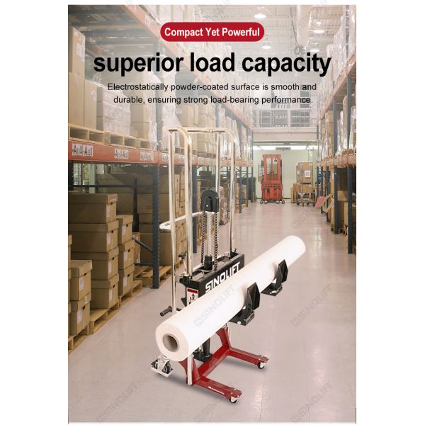 Sinolift PFM roll and reel material stacker - simple manual operation