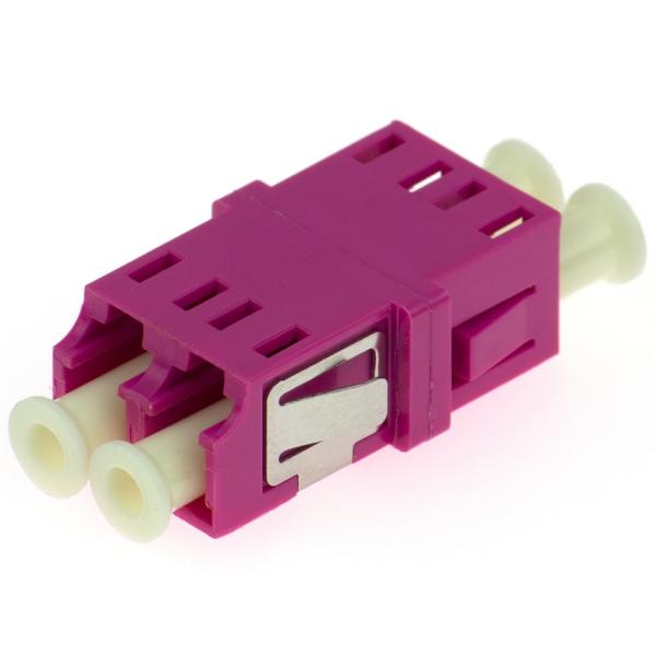 Singlemode Multimode LC Duplex Fiber Optic Adapter Flangeless For Telecom