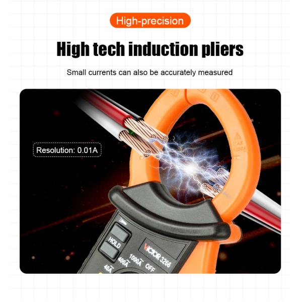 VICTOR 3266 HIGH-PRECISION DIGITAL CLAMP METER large screen display maximum display 4000 word height 15m