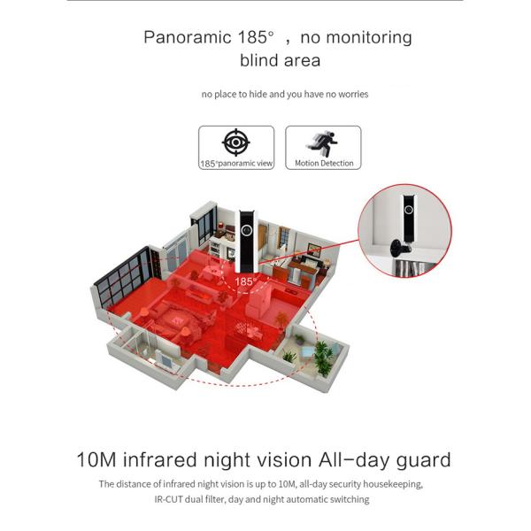 Wide View Angle 180 Degree Panoramic IP Camera 720P HD With Micro SD Card Storage
