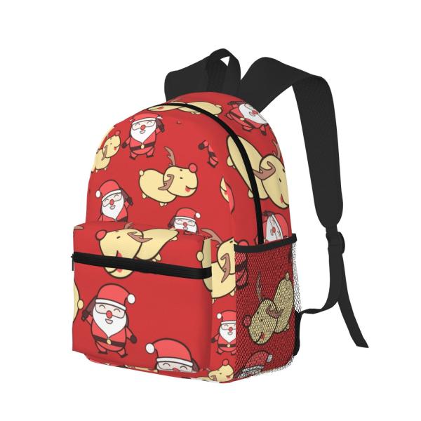 Interior Compartment Polyester Backpack Custom Christmas Gift for High School Students
