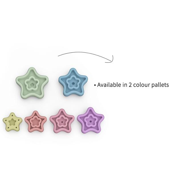 Waterborne Paint 95mm Wide Baby Stacking Toy OEM Star Shape