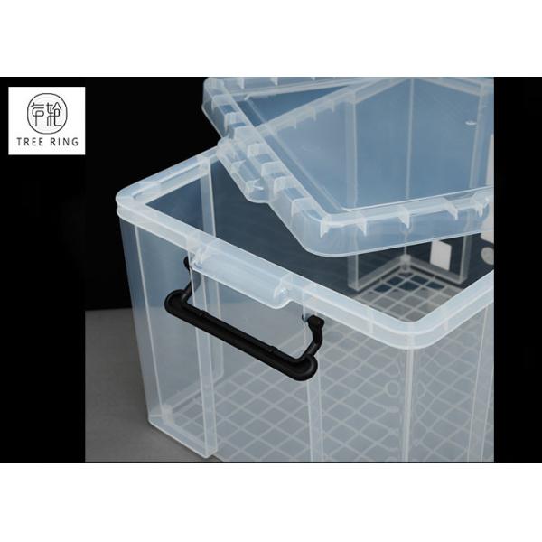 Clear / Transparent Collapsible Plastic Crate Lightweight 45l For Office