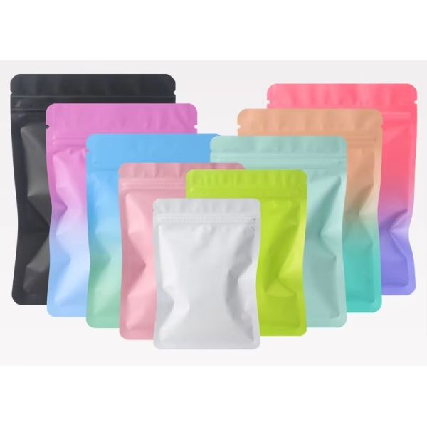 Water Proof Recycle Biodegradable Resealable Matte Black Foil Plastic Zipper Packaging Ziplock Mylar Bags