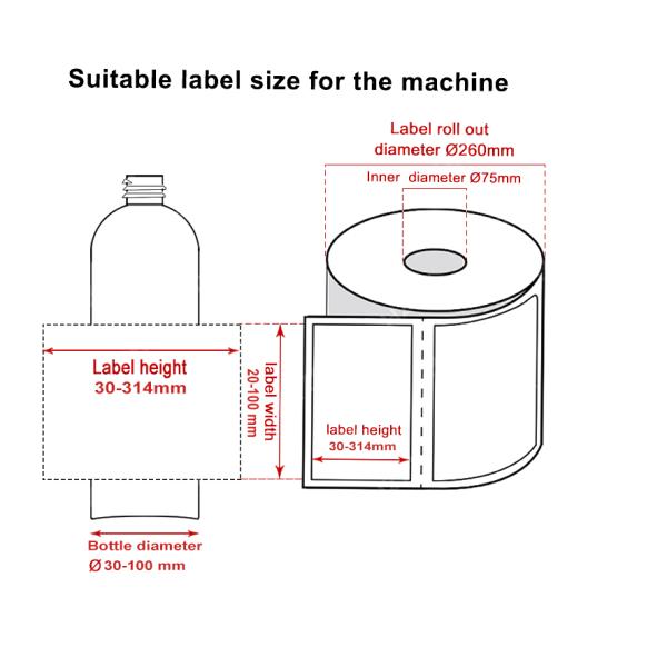 Round Bottle Glass Bottle Sticker Label Automatic Labeling Machine for Food Beverage