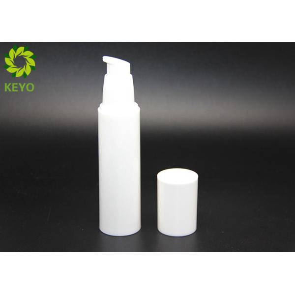 50 Ml Airless Empty Cosmetic Bottles , White Color Plastic Lotion Pump