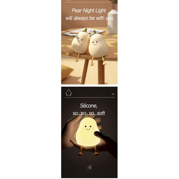 RGB USB Rechargeable LED Night Light Lamp Switch Control Timing Adjustable Brightness Cute Modern Design Small Size Bedrooms