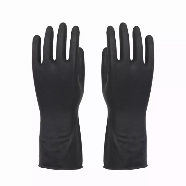 High quality long black latex gloves