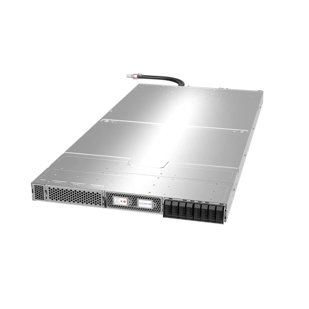 Supermicro GPU Server ARS-111GL-NHR-LCC with NVIDIA H100 Tensor Core GPU 480GB ECC LPDDR5X Memory and Liquid Cooling System in 1U Rackmount