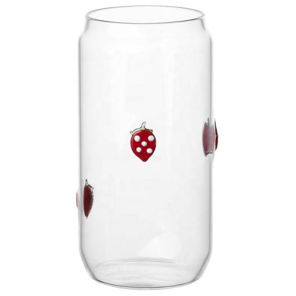 Customizable High Borosilicate Cups 3D Pattern Household Glass Beverage Water Tumbler