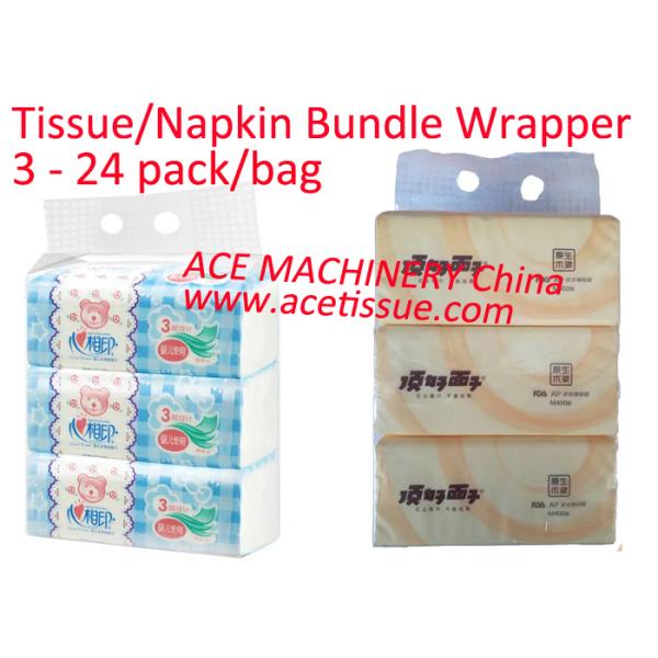 Multiple PE Bags Facial Tissue Packing Machine 25 Pack/Minute With Transfer Customized