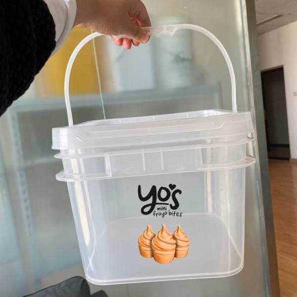 Easy-Opening Plastic Pail with Lid Durable and Environmentally-Friendly