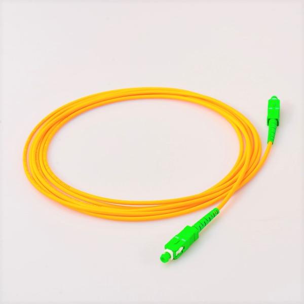 Ftth 9 / 125um Pvc Lszh Yellow Jacket Fiber Optic Patch Cord Singlemode Simplex
