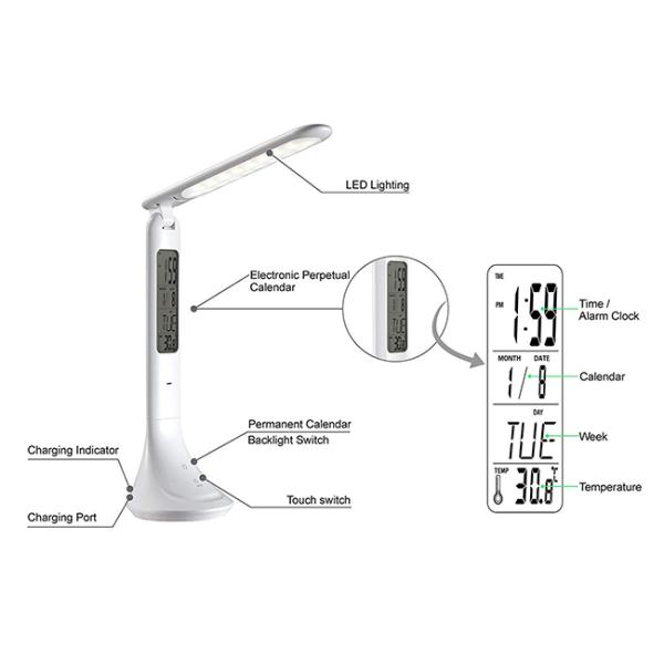 Natural Light Bed Side LED Nightstand Lamp , LED Adjustable Table Lamp For Bedroom
