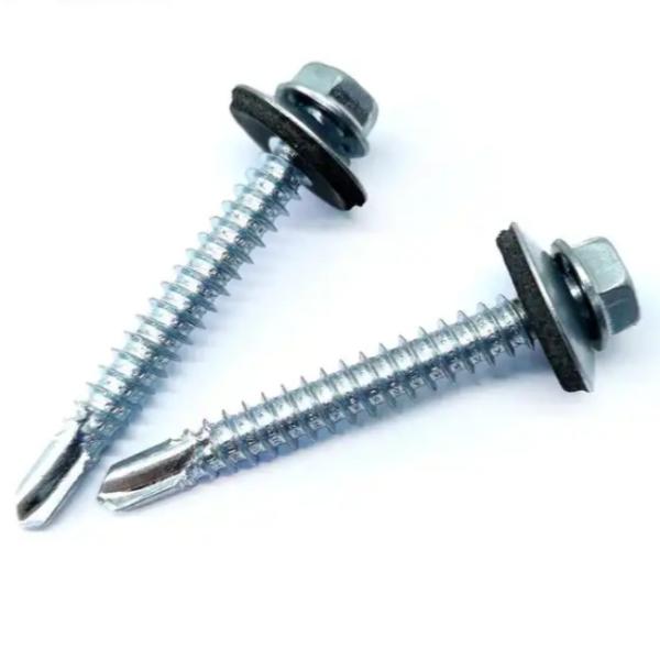Hex Washer for Power Tools Case-Hardened Tip One-Step Installation No Bit Changes Needed Built-In Drill Point