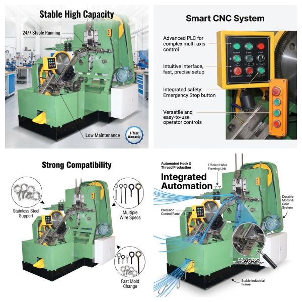 High Speed Buckle Thread Rolling Machine Multi Voltage Automatic Buckle Forming Threading Equipment