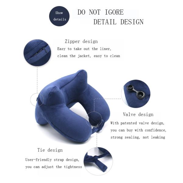 Soft Inflatable Neck Pillow , Inflatable Travel Neck Support CGS Certification