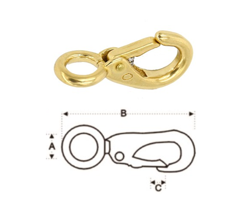 Fixed Rigid snap Quick Release round eye Brass Snap Hook 249 Bronze boat Snap Hook