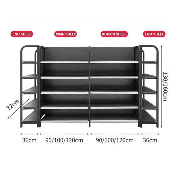 Customized Supermarket Rack System Display Shelving For Customer Needs