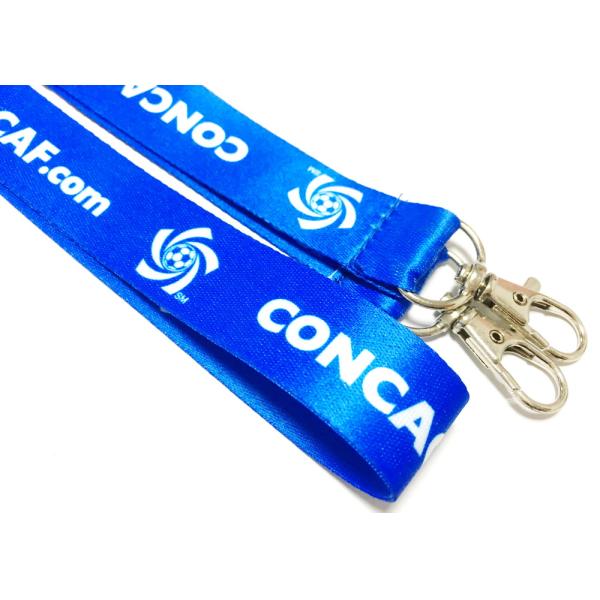 Dye Sublimation Flat Polyester Lanyard Heat Transferred Process Double Metal Hooks