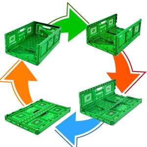 PP Vegetable Packing Plastic Moving Box Containers Crate Stackable Foldable