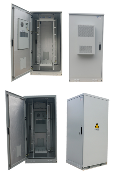 40U IP65 Outdoor Telecom Enclosure With Frequency Conversion Air Conditioner Cooling