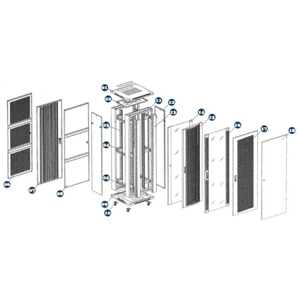 Customized SPCC Server Rack Network Cabinet With Vented Door 19 Inch 12U