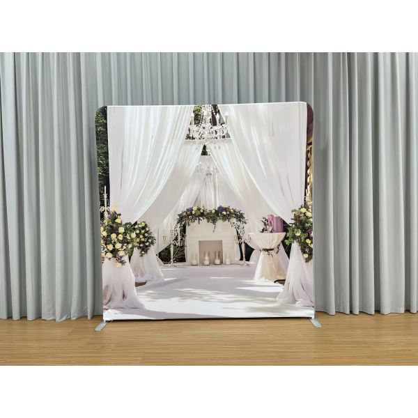 Outdoor Wedding Booth Backdrop 7x7ft Polyester Fabric Backdrop