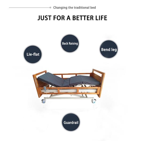 Electrically Operated Nursing Home Beds Rising Function Comfortable Homecare Hospital Beds