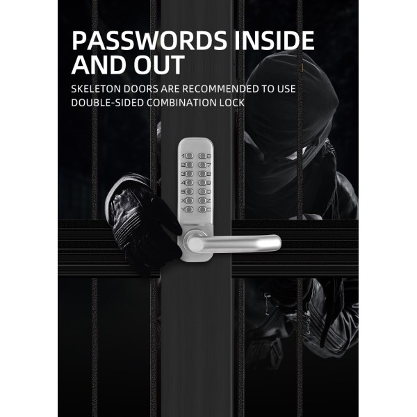 3rd Double-sided Button Mechanical Password Lock No Need to Open the Lock for Password Change Waterproof Household Lock