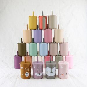 China Wholesale Available Printed Silicone Drinking Cup With Straw - High Durability unbreakable silicone sippy cup on sale