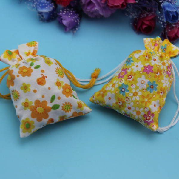 Drawstring Cloth Cotton Storage Bag With Linen Printed Logo Portable To Use
