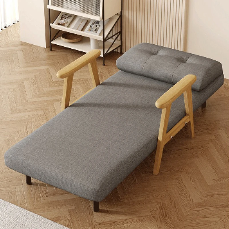 1.55m Foldable Sofa Bed Dual-Purpose Multifunctional Study 2 Seater Solid Wood Living Room Furniture