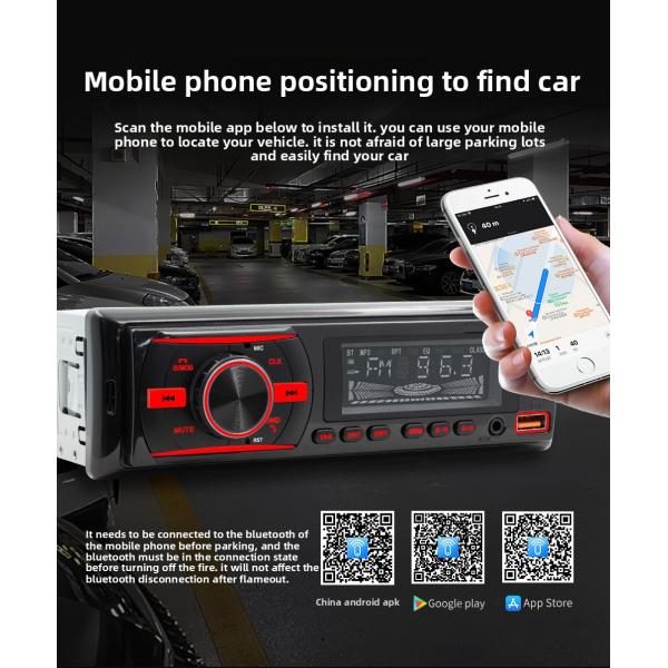 Creatall Universal Car MP3 Player with BT Wireless Positioning USB Amplifier & Radio MP3 Player for Car Use