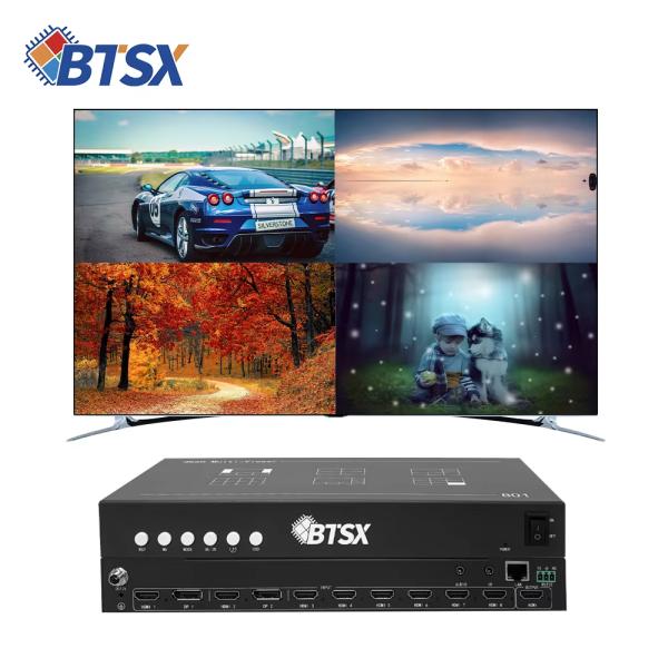 4K60 Resolution Adaptive Video Splitter 8 Inputs 1 Output Multi-viewer Professional Grade CCTV Monitoring Picture Synthesizer
