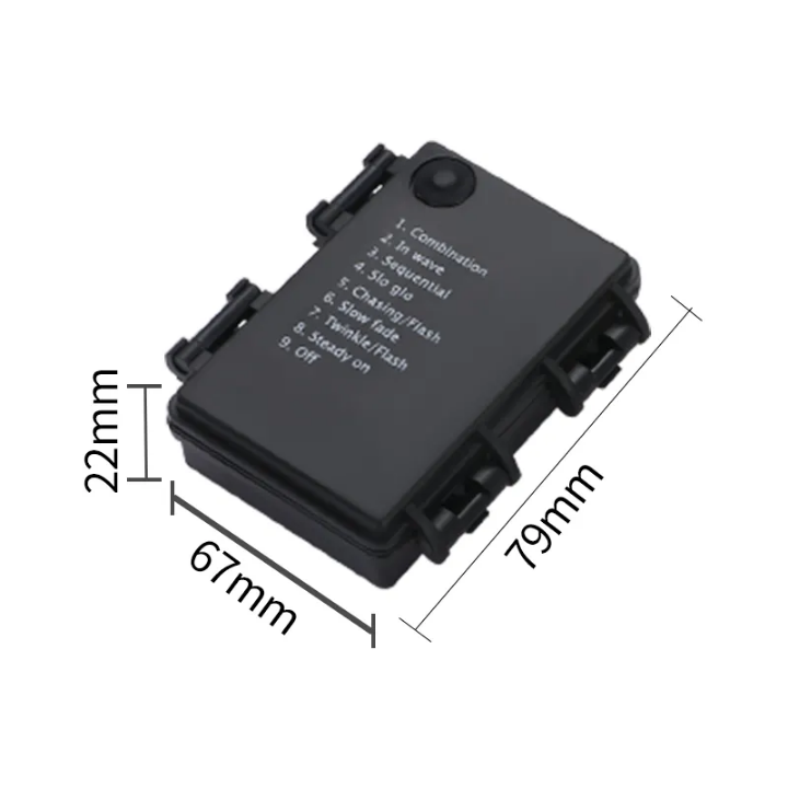 3AA waterproof battery box with lid and switch, 8 functions