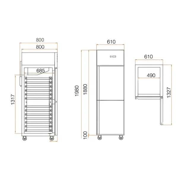 Vertical Small Two Door Refrigertor Iwfllcx2m-1
