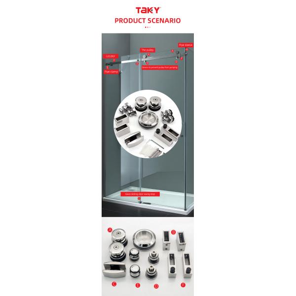 Frameless Shower Door Hardware Glass Bathroom Screen with Highly Resistant Properties