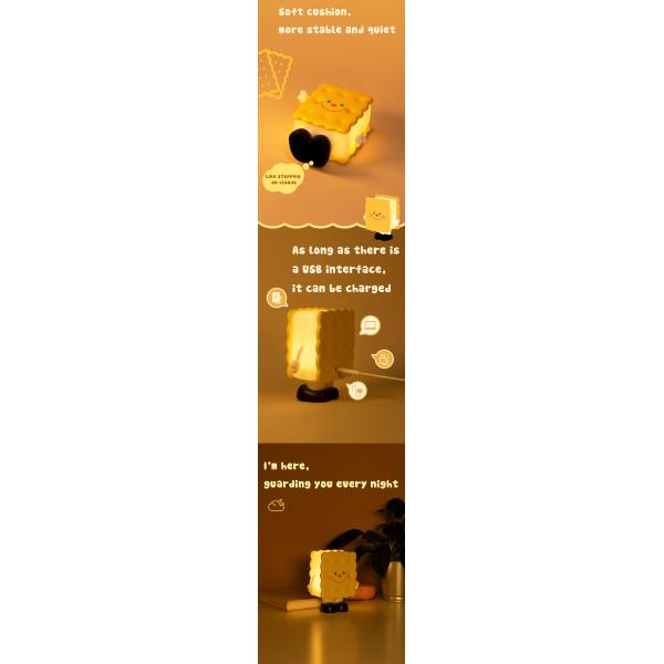 Factory Hot Sales Modern Touch Sensor Adjustable Led And Dimmable Function Cute Biscuit Bedroom Night Light